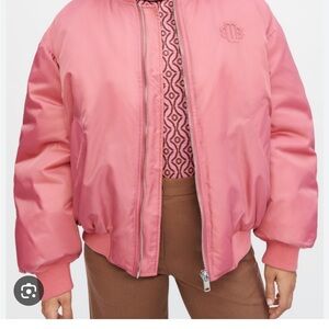 Maje Oversized Rosewood Pink Bomber Jacket